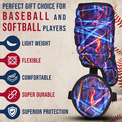 Baseball Batter's Leg Guard with Adjustable Straps (Lazer)