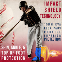 Baseball Batter's Leg Guard with Adjustable Straps (Royal Blue)