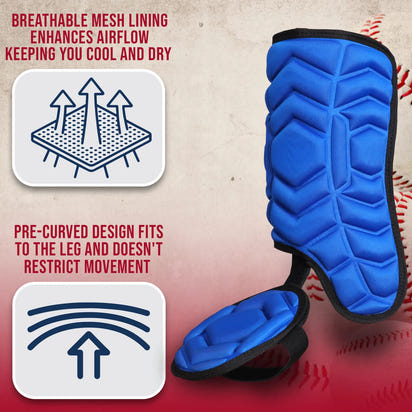 Baseball Batter's Leg Guard with Adjustable Straps (Royal Blue)