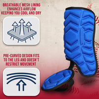 Baseball Batter's Leg Guard with Adjustable Straps (Royal Blue)