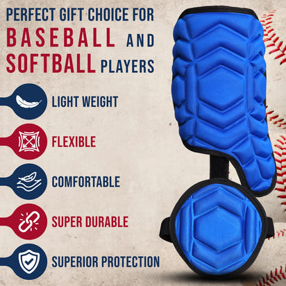 Baseball Batter's Leg Guard with Adjustable Straps (Royal Blue)