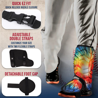 Baseball Batter's Leg Guard with Adjustable Straps (Tie Dye)