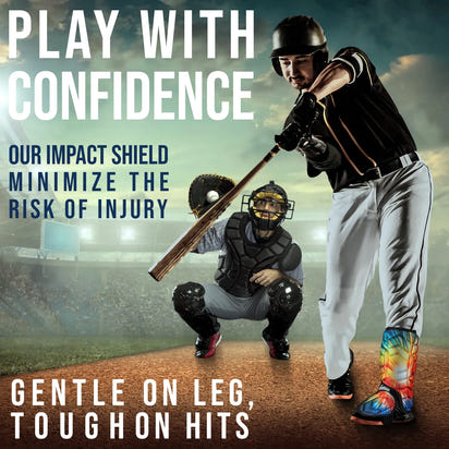 Baseball Batter's Leg Guard with Adjustable Straps (Tie Dye)