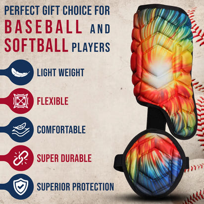 Baseball Batter's Leg Guard with Adjustable Straps (Tie Dye)
