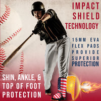 Baseball Batter's Leg Guard with Adjustable Straps (USA Flag)