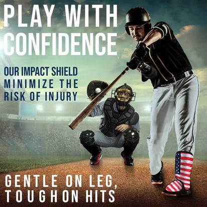 Baseball Batter's Leg Guard with Adjustable Straps (USA Flag)