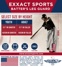 Baseball Batter's Leg Guard with Adjustable Straps (USA Flag)