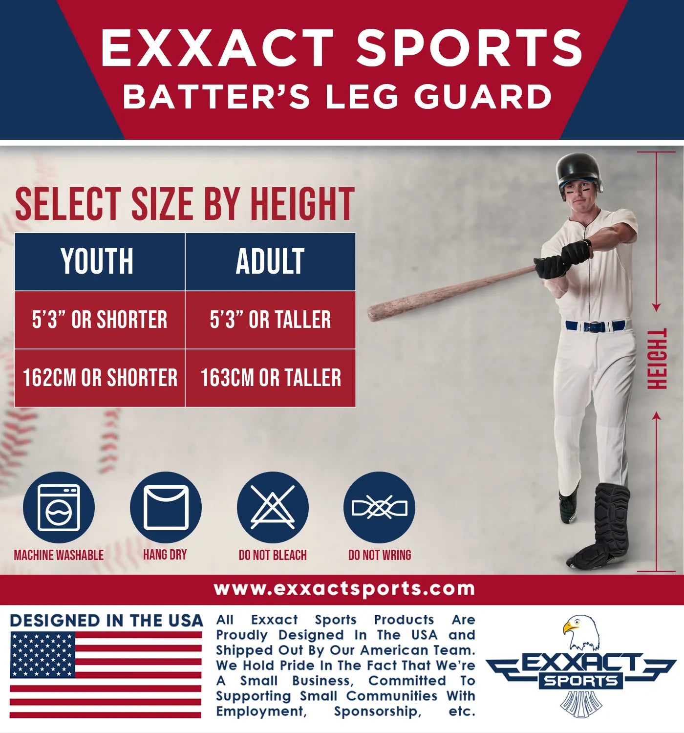 Baseball Batter's Leg Guard with Adjustable Straps (Black)