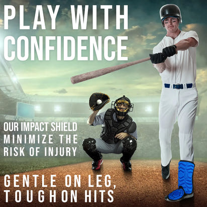 Baseball Batter's Leg Guard with Adjustable Straps (Royal Blue)