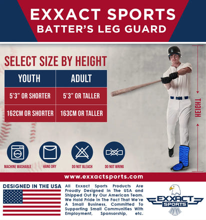 Baseball Batter's Leg Guard with Adjustable Straps (Royal Blue)