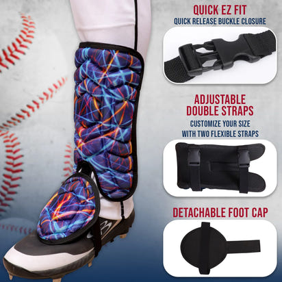 Baseball Batter's Leg Guard with Adjustable Straps (Lazer)