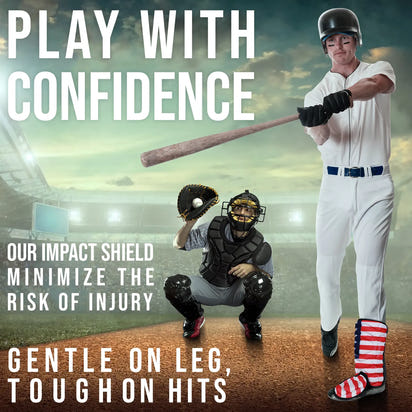 Baseball Batter's Leg Guard with Adjustable Straps (Lazer)