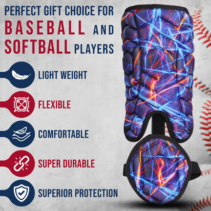 Baseball Batter's Leg Guard with Adjustable Straps (Lazer)