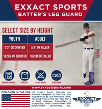 Baseball Batter's Leg Guard with Adjustable Straps (Lazer)