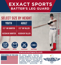 Baseball Batter's Leg Guard with Adjustable Straps (Red)