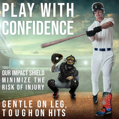 Baseball Batter's Leg Guard with Adjustable Straps (Tie Dye)