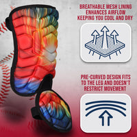 Baseball Batter's Leg Guard with Adjustable Straps (Tie Dye)