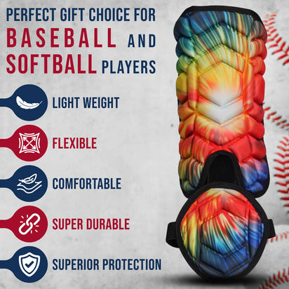 Baseball Batter's Leg Guard with Adjustable Straps (Tie Dye)