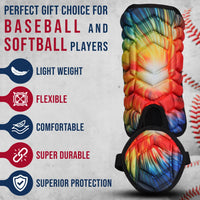 Baseball Batter's Leg Guard with Adjustable Straps (Tie Dye)