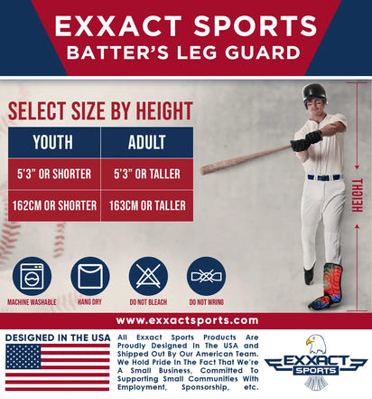 Baseball Batter's Leg Guard with Adjustable Straps (Tie Dye)