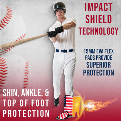 Baseball Batter's Leg Guard with Adjustable Straps (USA Flag)