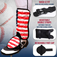 Baseball Batter's Leg Guard with Adjustable Straps (USA Flag)