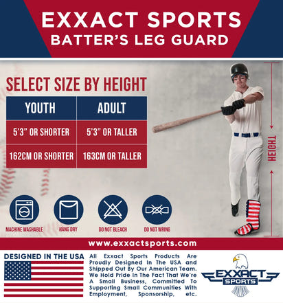 Baseball Batter's Leg Guard with Adjustable Straps (USA Flag)