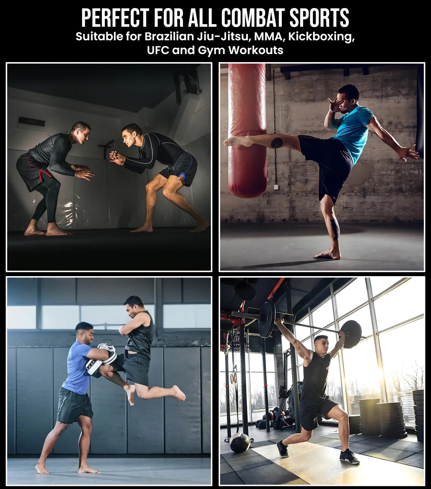 Men's MMA Shorts, IBJJF Ranked No Gi BJJ Jiu Jitsu Shorts for Grappling, Boxing, Cross Training (Red)