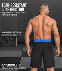 Men's MMA Shorts, IBJJF Ranked No Gi BJJ Jiu Jitsu Shorts for Grappling, Boxing, Cross Training (Royal Blue)