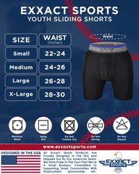 Boys Padded Compression Sliding Shorts with Soft Athletic Cup ( Gray / Black)