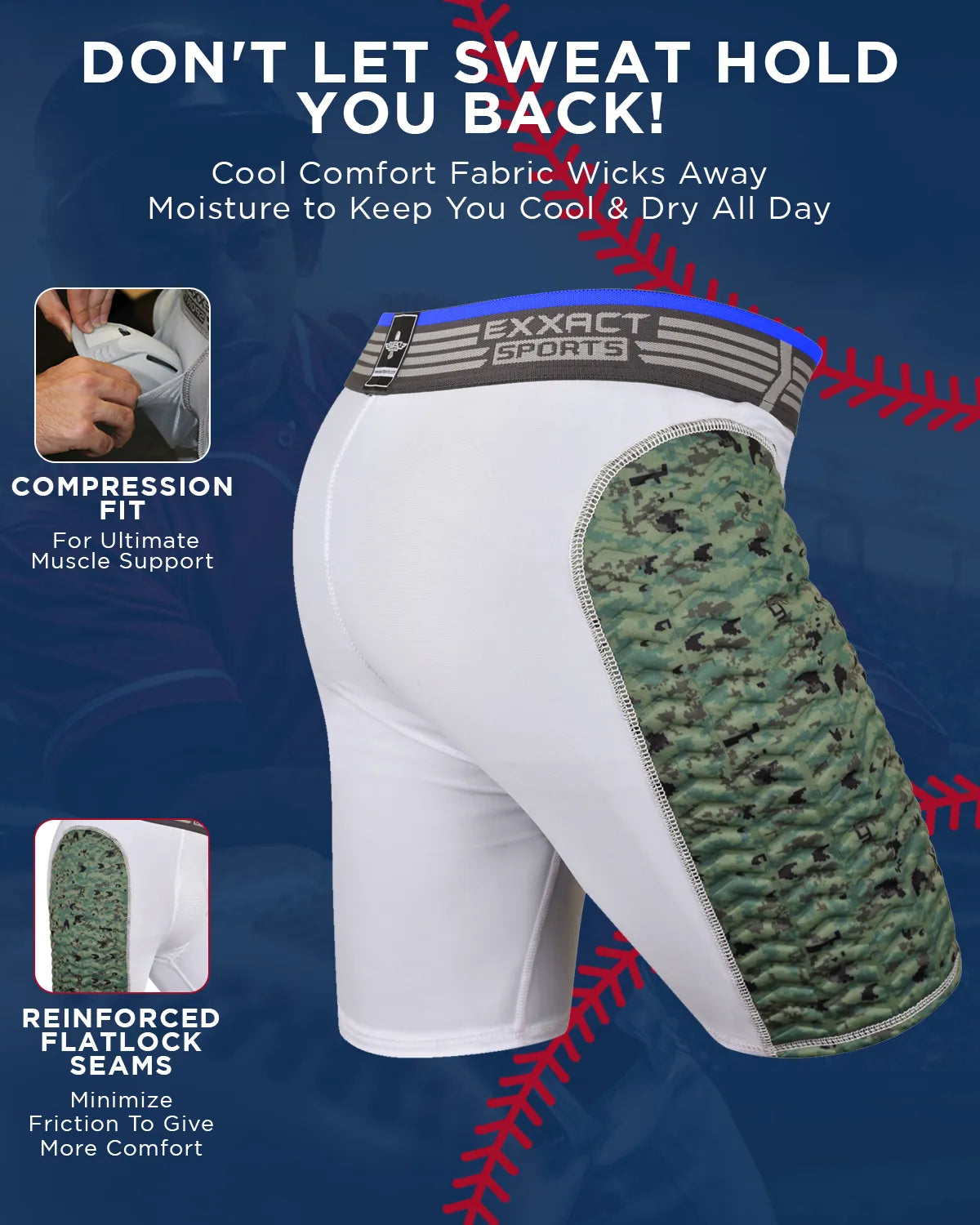 Boys Padded Compression Sliding Shorts with Soft Athletic Cup (White / Green)