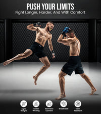 Men's Pro MMA Shorts, No-Gi BJJ Jiu Jitsu Shorts for Boxing, UFC & Cross Training (Black)