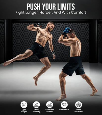 Men's Pro MMA Shorts, No-Gi BJJ Jiu Jitsu Shorts for Boxing, UFC & Cross Training (Red)