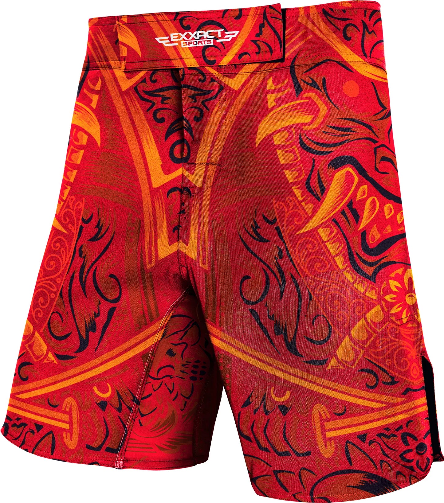 Men's Pro MMA Shorts, No-Gi BJJ Jiu Jitsu Shorts for Boxing, UFC & Cross Training (Red Samurai)