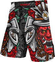 Men's Pro MMA Shorts, No-Gi BJJ Jiu Jitsu Shorts for Boxing, UFC & Cross Training (Samurai)