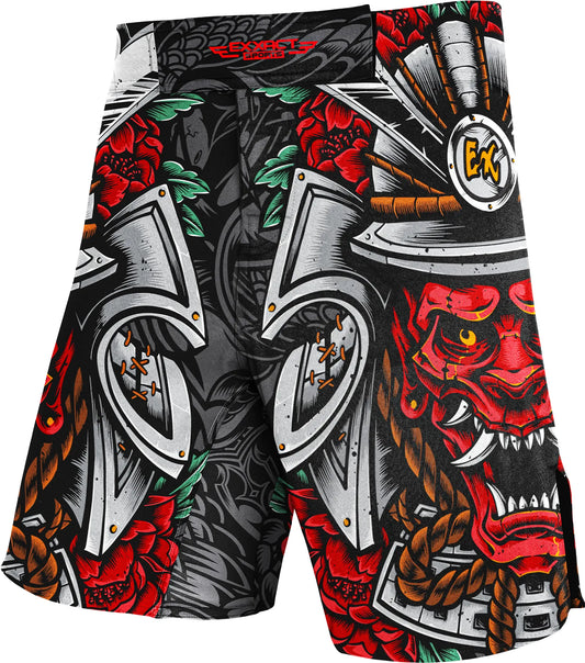 Men's Pro MMA Shorts, No-Gi BJJ Jiu Jitsu Shorts for Boxing, UFC & Cross Training (Samurai)