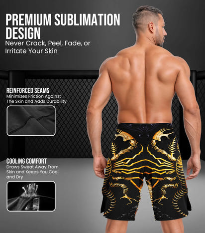 Men's Pro MMA Shorts, No-Gi BJJ Jiu Jitsu Shorts for Boxing, UFC & Cross Training (Scorpion)