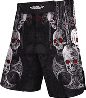 Men's Pro MMA Shorts, No-Gi BJJ Jiu Jitsu Shorts for Boxing, UFC & Cross Training Hanging (Skull)