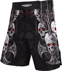 Men's Pro MMA Shorts, No-Gi BJJ Jiu Jitsu Shorts for Boxing, UFC & Cross Training Hanging (Skull)
