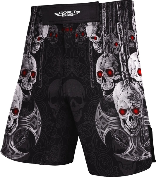 Men's Pro MMA Shorts, No-Gi BJJ Jiu Jitsu Shorts for Boxing, UFC & Cross Training Hanging (Skull)