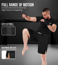 Men's Pro MMA Shorts, No-Gi BJJ Jiu Jitsu Shorts for Boxing, UFC & Cross Training Hanging (Skull)