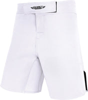 Men's Pro MMA Shorts, No-Gi BJJ Jiu Jitsu Shorts for Boxing, UFC & Cross Training (White)