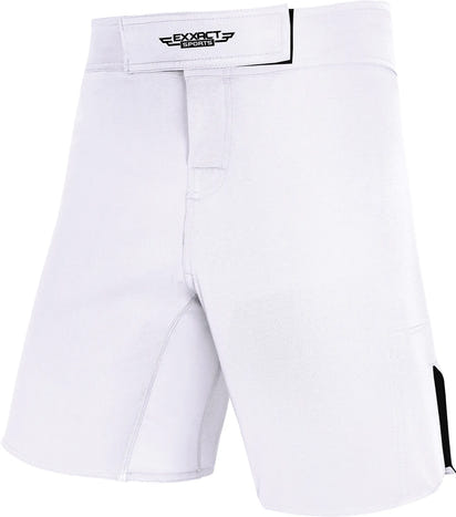 Men's Pro MMA Shorts, No-Gi BJJ Jiu Jitsu Shorts for Boxing, UFC & Cross Training (White)