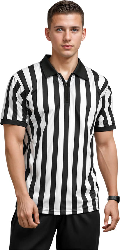 Referee Shirt for Men and Women, Black & White Stripes Umpire Uniform