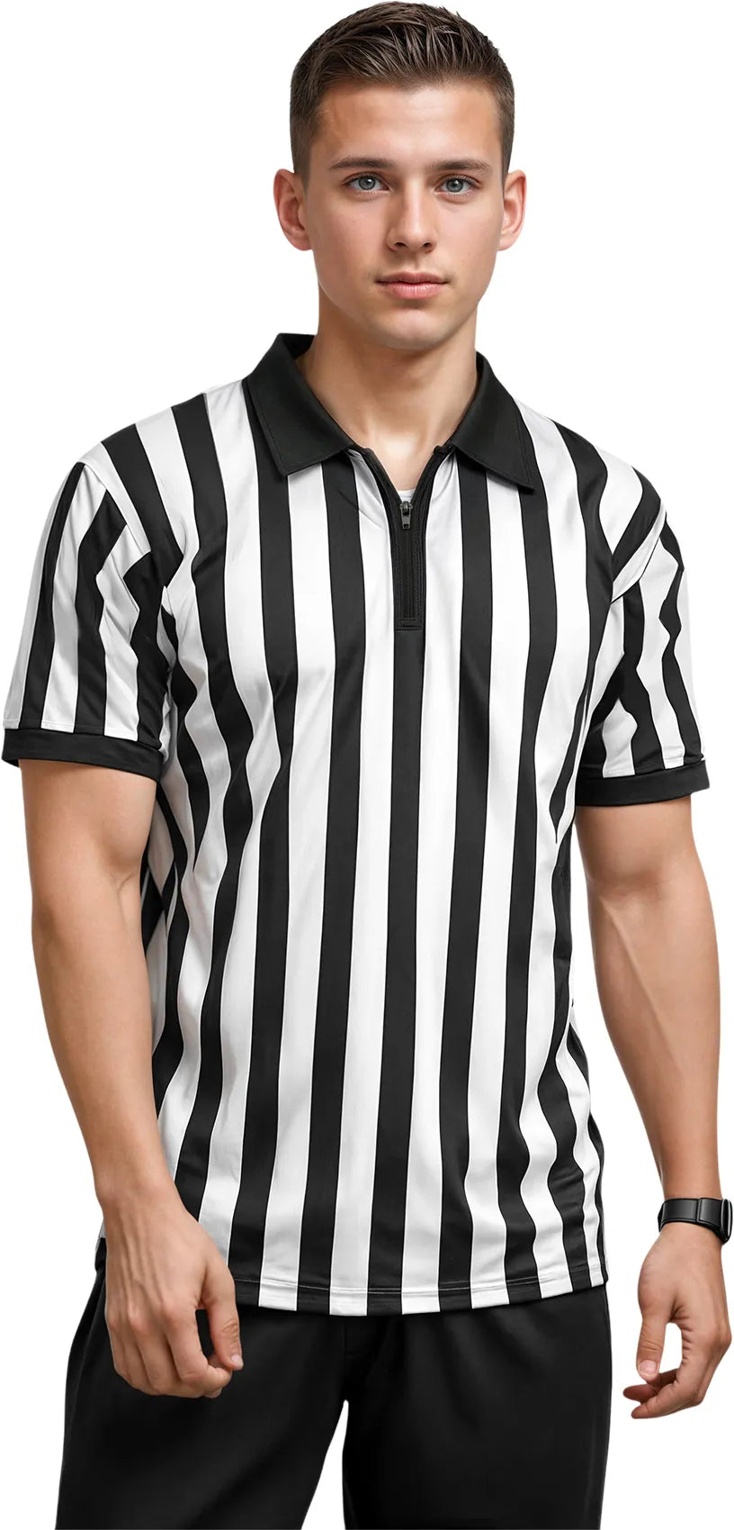 Referee Shirt for Men and Women, Black & White Stripes Umpire Uniform