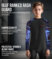 Kids Lazer BJJ Rash Guard Long Sleeve