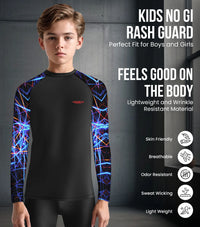 Kids Lazer BJJ Rash Guard Long Sleeve