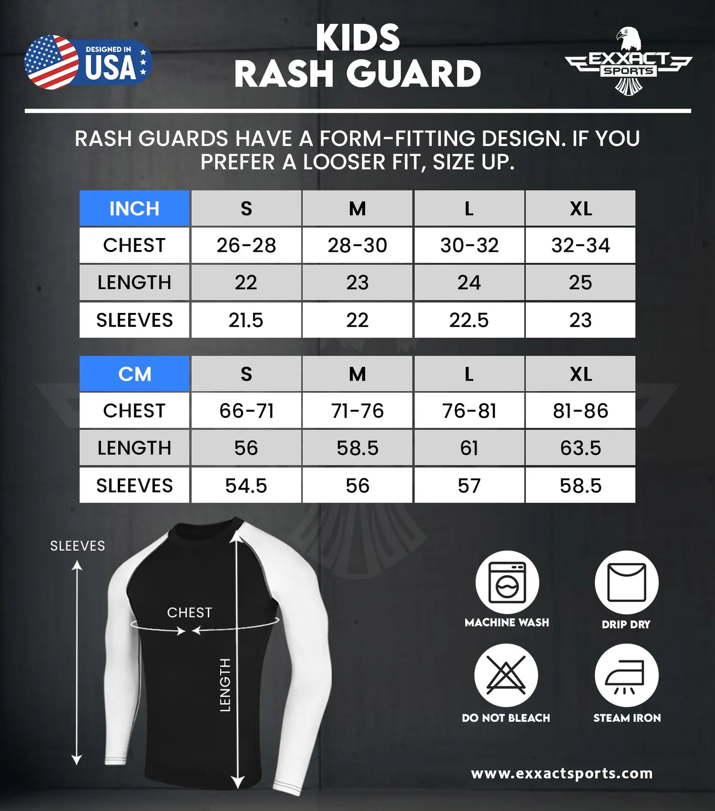 Kids Usa Flag BJJ Rash Guard Long Sleeve