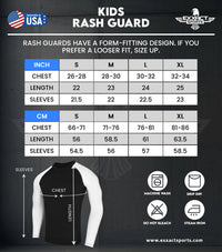 Kids Blue Texture BJJ Rash Guard Long Sleeve