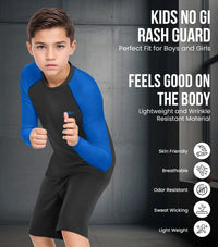 Kids Royal Blue BJJ Rash Guard Long Sleeve